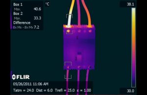 IR 0039 0 300x193 - Infrared inspection of hot connection on 150 amp circuit breaker - Infrared Imaging Services LLC