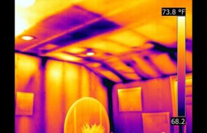 Missing insultion in walls 0 300x193 - Thermal imaging shows cold areas where insulation is missing in the ceiling and walls - Infrared Imaging Services LLC
