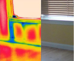 window 1 300x249 - Missing insulation is revealed under the window - Infrared Imaging Services LLC